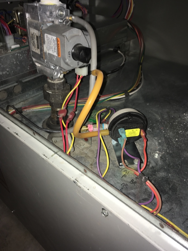Arbour Lake, AB - Replaced new style Aluminum tube pressure switch on Lochinvar boiler Arbour Lake, AB - Replaced new style Aluminum tube pressure switch on Lochinvar boiler